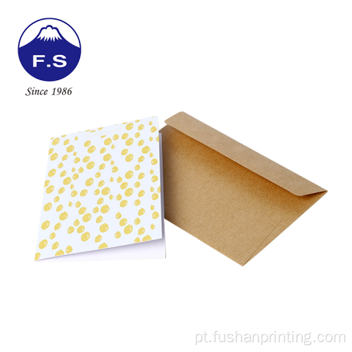 Imprimir cartão de agradecimento de ouro com envelopes